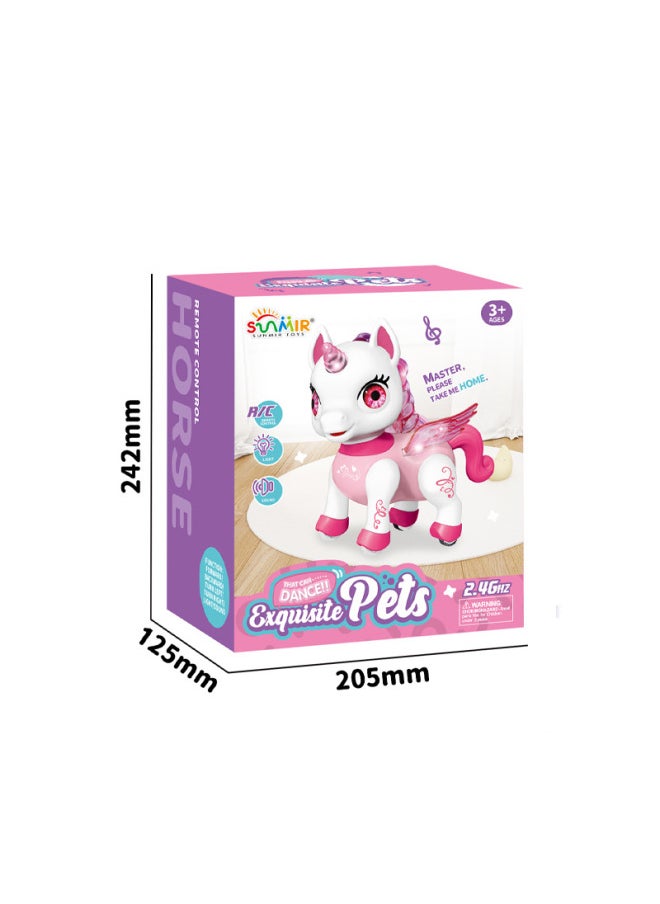 Generic - Unicorn Smart Animal Dancing Remote Control Toy Rechargeable Simulation Children's Remote Control Toy Interactive Educational Plastic-Color:yellow Brown Puppy-Specifications:sealed Box - Image 1