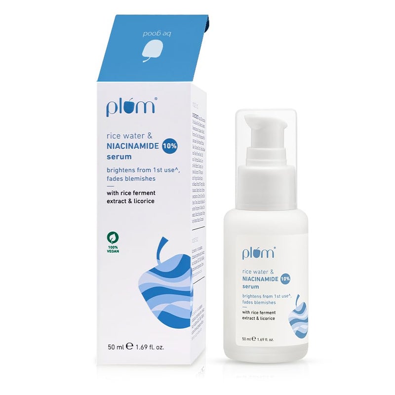 Plum Rice Water & 10% Niacinamide Serum | 50ml | Full Size - Image 1