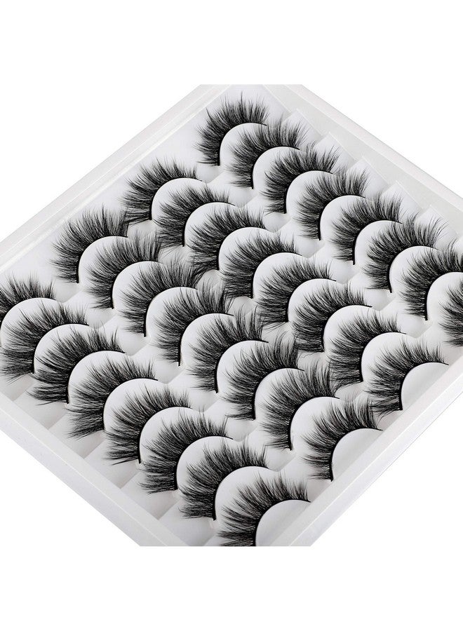 JIMIRE 16 Pairs False Eyelashes Fluffy Natural Fake Lashes 3D Volume Lashes Pack for Cat-Eye Look - Image 3