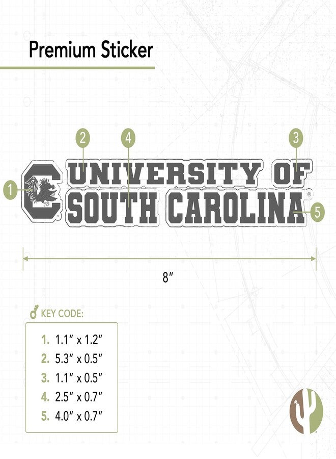 Desert Cactus University of South Carolina Gamecocks Sticker USC Cocky Name Logo Vinyl Decal Laptop Water Bottle Car Scrapbook (8 Inch Sticker) - Image 2