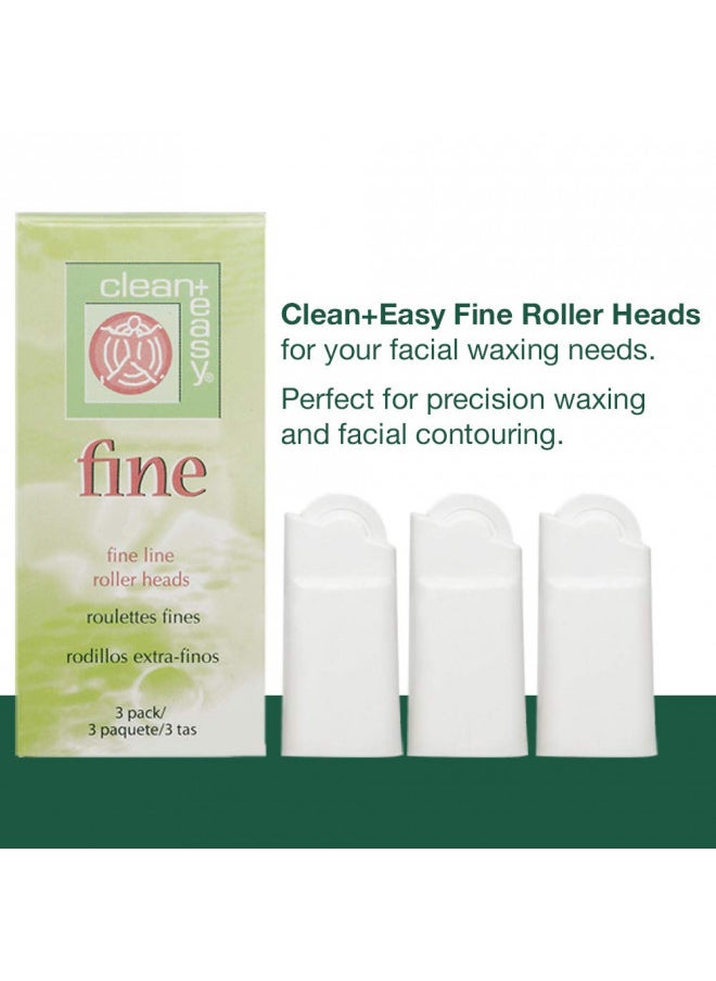 Clean + Easy Clean + Easy Fine Roller Head For Facial Hair Removal, Roll-On Waxing System, 3-Pack  - Image 3