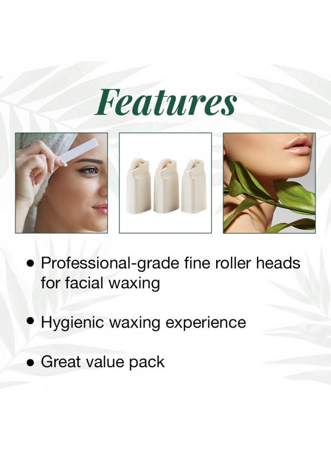Clean + Easy Clean + Easy Fine Roller Head For Facial Hair Removal, Roll-On Waxing System, 3-Pack  - Image 4