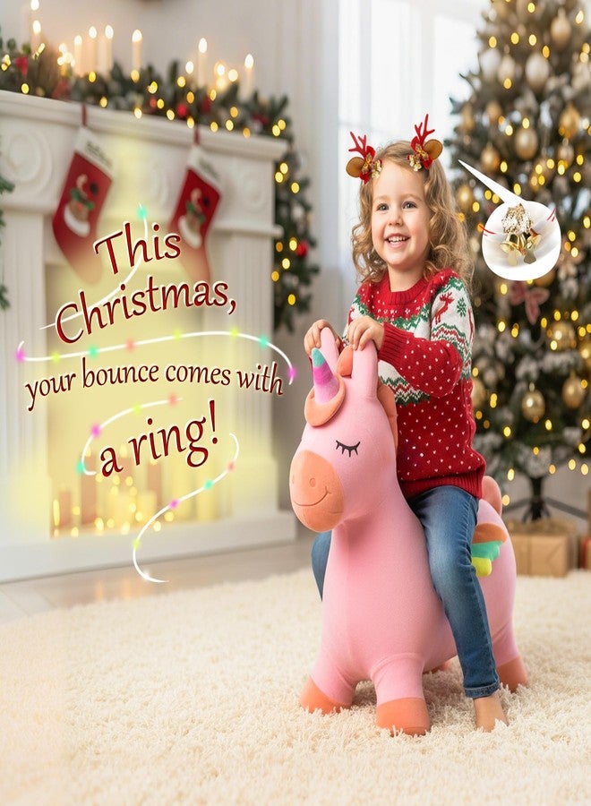 EVERICH TOY Bouncy Horse Unicorn Toys, Inflatable Bouncing Animal Hopping Toys, Outdoor Indoor Ride on Bouncer, Boys Girls Birthday Gift for 18 Month 2 3 4 5 6 Year Old Kid- Plush Unicorn Toy - Image 2