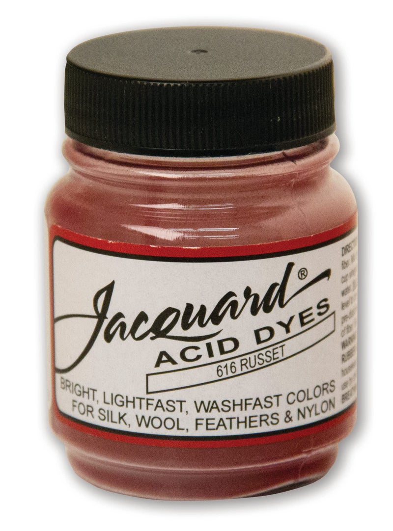 Jacquard Acid Dye 12oz Jar Russet Acid Dye for Wool Silk Alpaca Feathers Cosplay Wigs and Nylon Powder Wool Dye for Full Coverage Dyeing Vibrant Acid Silk Dye