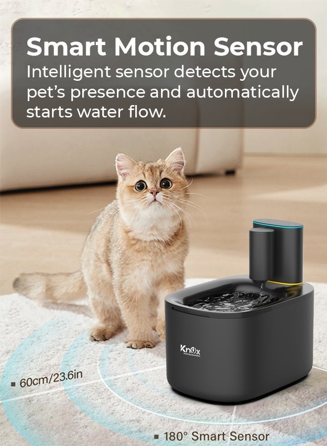 Knox Powering Generations Knox Smart Automatic Pet Water Dispenser 3.5L/135oz with Rechargeable Battery, Motion Sensor, Super Quiet Hygienic Drinking Bowl for Cats & Dogs, Large Pet water Fountain Indoor & Outdoor - Image 5