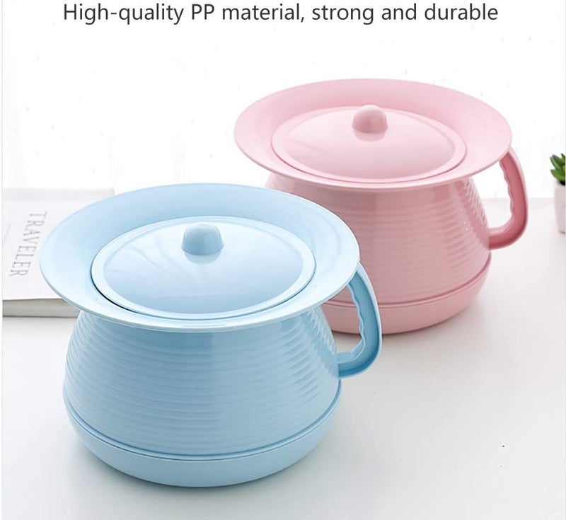 OOCOME Chamber Pot Bedpan Urinal Bottle Urine Pots Potty Pee Bucket Bedside Urinal with Lids to Prevent Odors, Suitable for Kids, Women and Men (Blue) - Image 3