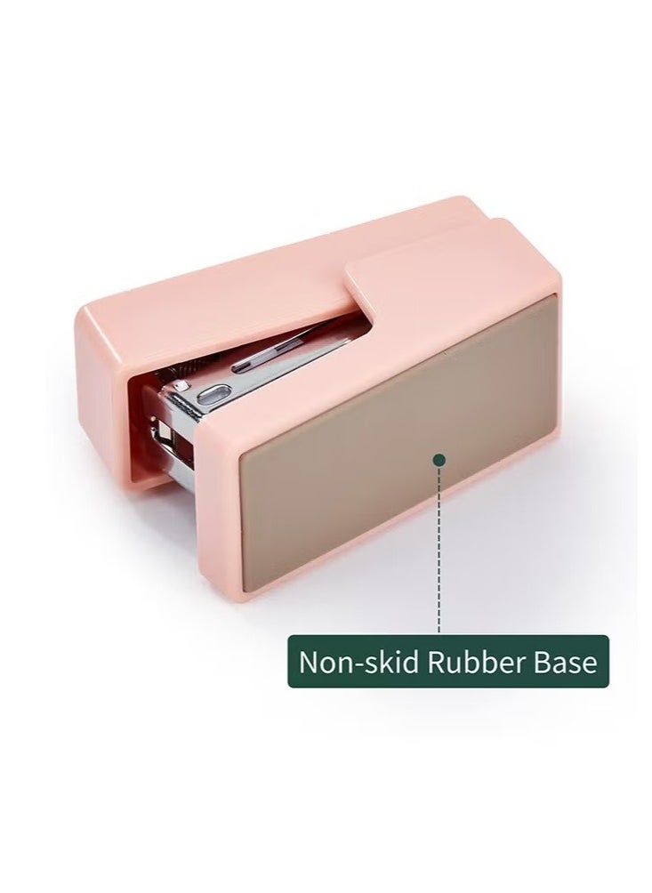 Deli Mini Stapler with 640 Standard Staples, 12 Sheet Capacity Desktop Stapler for Student, Office, Pink  - Image 4