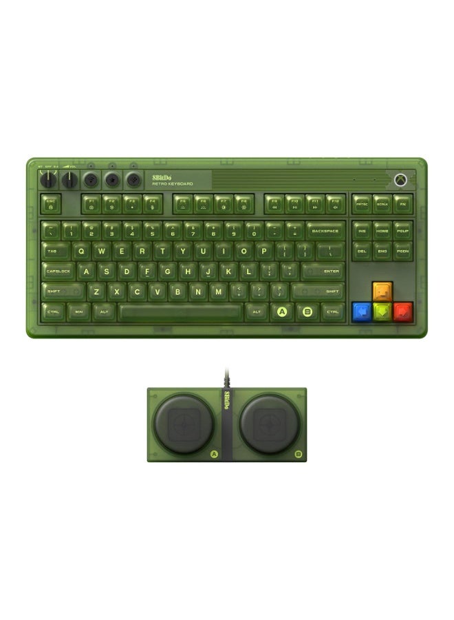 8بت دو لوحة مفاتيح Retro 87 الميكانيكية مع إضاءة خلفية RGB، ولوحة مفاتيح ألعاب لاسلكية قابلة للتبديل السريع بتقنية Bluetooth/2.4G/USB-C لأنظمة Windows و Android - إصدار Xbox (مرخصة رسميًا) - Image 1