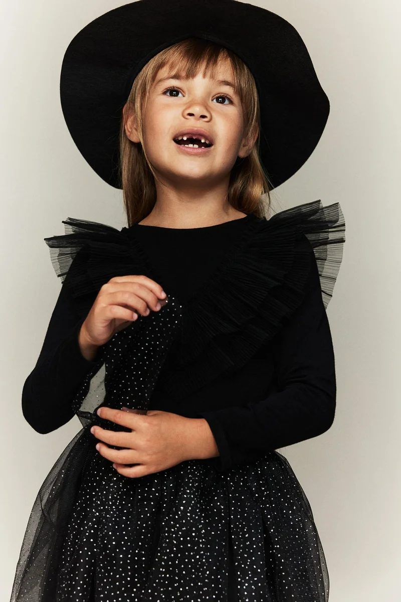 H&M Flounce-Trimmed Cotton Top