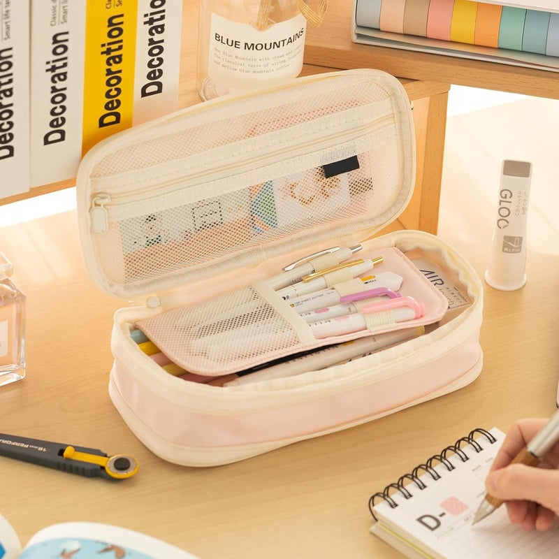 KASTWAVE Large Capacity Pencil Case, Cosmetic Bag, Large Capacity, Storage Bag With Zipper, Suitable For School Office - Image 2