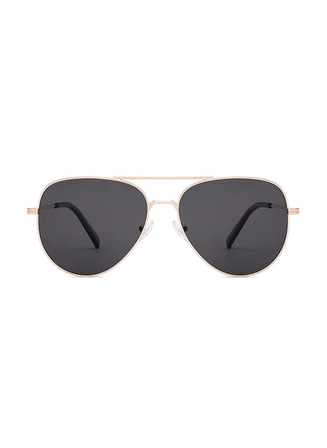 جون جاكوبس John Jacobs | Gold - Grey | Full Rim Aviator Stylish & Premium Sunglasses | Polarized and 100% UV Protected | Men & Women | Medium | JJ S70012