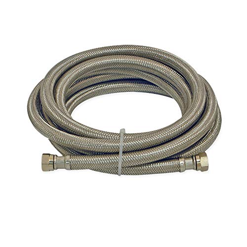 Eastman Dishwasher Installation Kit with Large Port, 1/2 Inch Compression, 3/8 Inch MIP Elbow, 1/2 Inch FIP Valve Adapter, 10 Foot Braided Stainless Steel Dishwasher Connectors, 69006 - Image 2