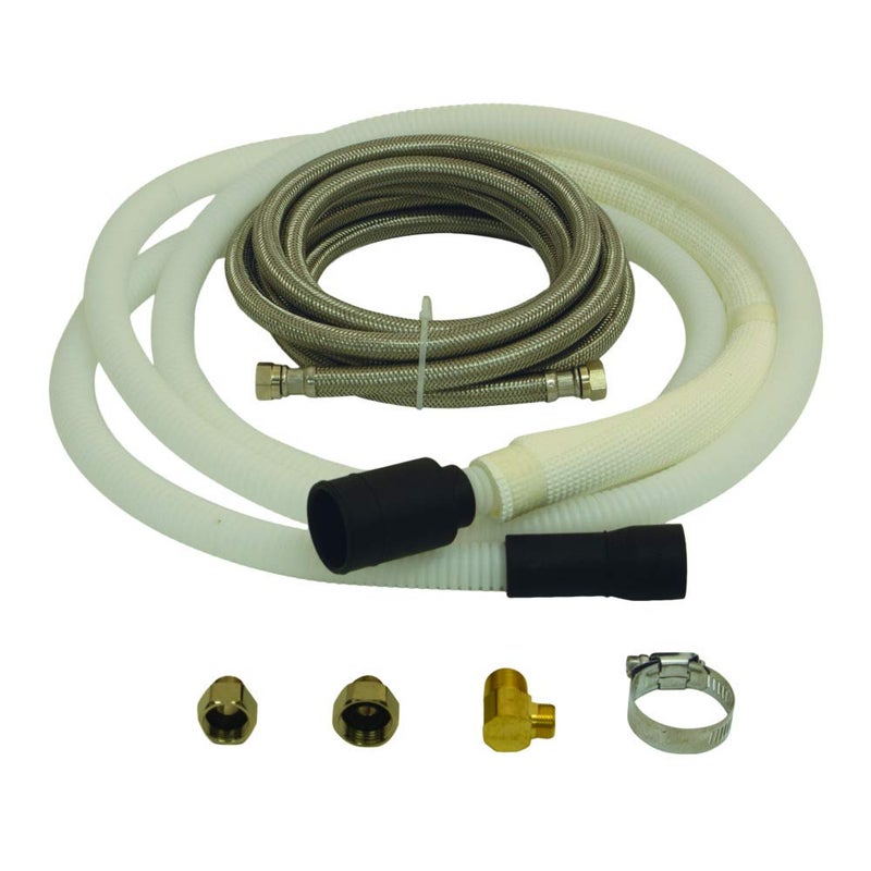 Eastman Dishwasher Installation Kit with Large Port, 1/2 Inch Compression, 3/8 Inch MIP Elbow, 1/2 Inch FIP Valve Adapter, 10 Foot Braided Stainless Steel Dishwasher Connectors, 69006 - Image 4