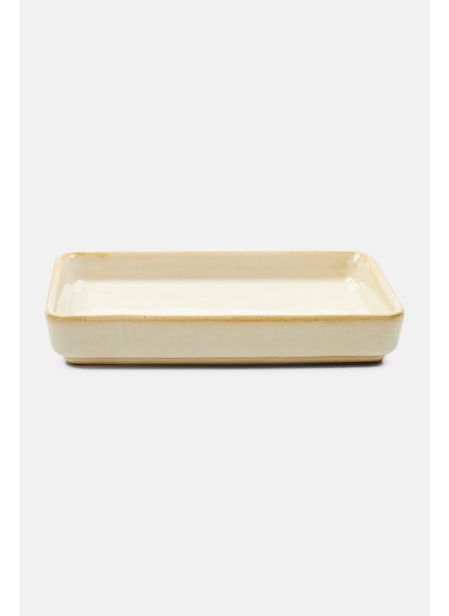 Muy Mucho - Ceramic Soap Holder 13,5 x 8,5 x 3 cm, Cream - Image 1
