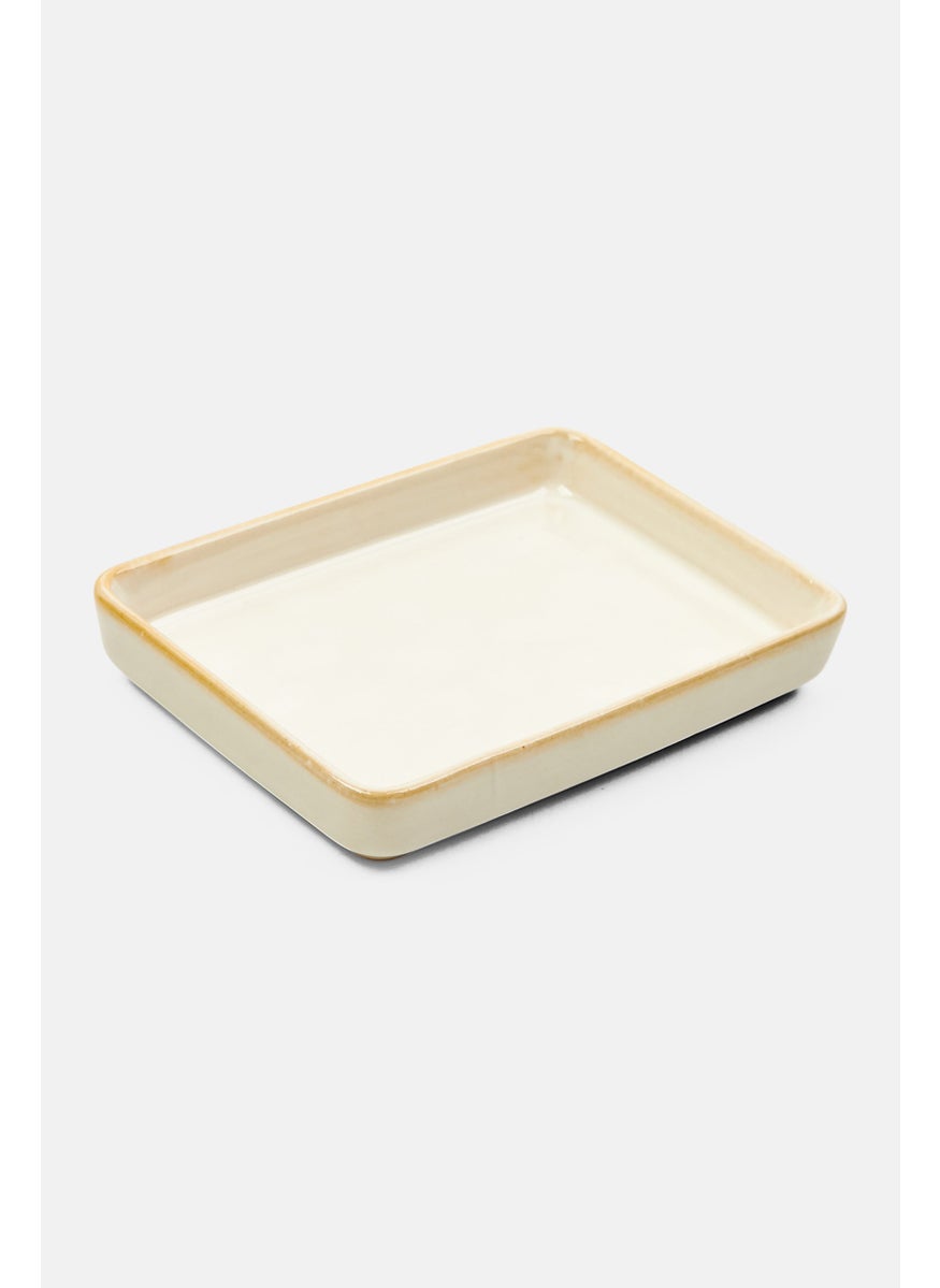 Muy Mucho - Ceramic Soap Holder 13,5 x 8,5 x 3 cm, Cream - Image 1