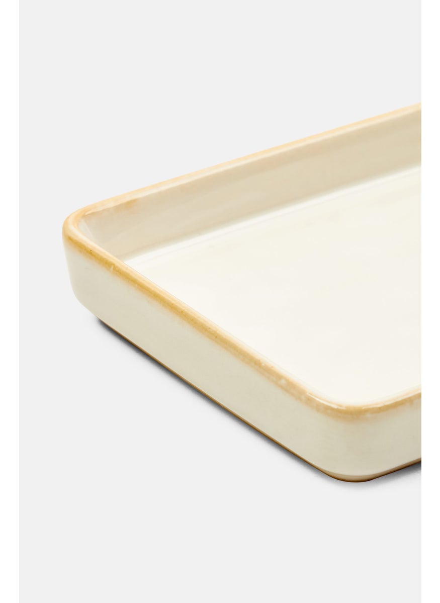 Muy Mucho - Ceramic Soap Holder 13,5 x 8,5 x 3 cm, Cream - Image 1