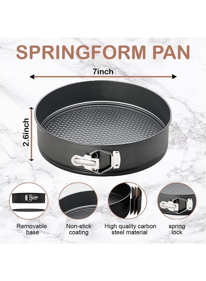 PureBake قوالب كعك بيور بيك المتميزة المعتمدة من SGS | صينية كعك 7 بوصة - قاعدة قابلة للإزالة مطلية بتفلون، صواني كعك غير لاصقة للميكروويف، الفرن وأدوات الخبز - سوداء (18 سم) - Image 3