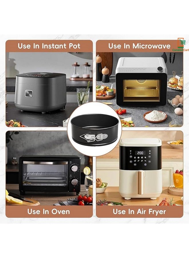 PureBake قوالب كعك بيور بيك المتميزة المعتمدة من SGS | صينية كعك 7 بوصة - قاعدة قابلة للإزالة مطلية بتفلون، صواني كعك غير لاصقة للميكروويف، الفرن وأدوات الخبز - سوداء (18 سم) - Image 5