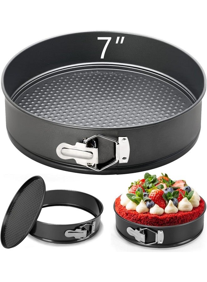 PureBake قوالب كعك بيور بيك المتميزة المعتمدة من SGS | صينية كعك 7 بوصة - قاعدة قابلة للإزالة مطلية بتفلون، صواني كعك غير لاصقة للميكروويف، الفرن وأدوات الخبز - سوداء (18 سم) - Image 1