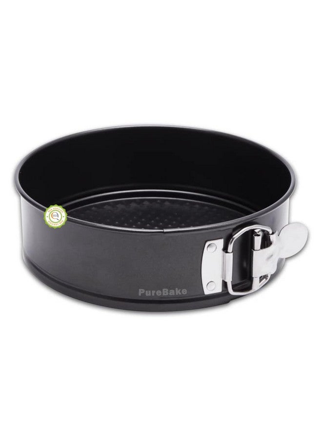 PureBake قوالب كعك بيور بيك المتميزة المعتمدة من SGS | صينية كعك 7 بوصة - قاعدة قابلة للإزالة مطلية بتفلون، صواني كعك غير لاصقة للميكروويف، الفرن وأدوات الخبز - سوداء (18 سم) - Image 2