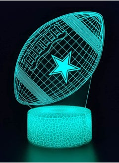 3D LED Multicolor Night Light Lamp  baseball cap  Football Helmet  Basketball Flat Acrylic Optical Illusion 16 Colors Touch Sensor Remote Control  Sports Fan Gift for Kids Boys