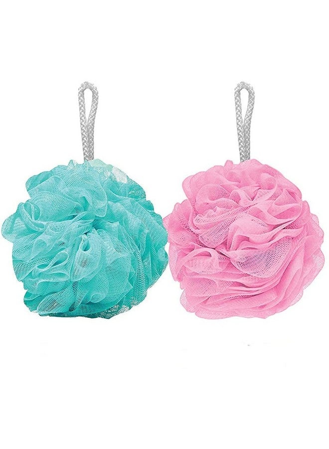 TRIVESH Sponge Body Scrubber Bathing Body Wash Puff Loofah for Men Women Baby Kids Loofah Sponge Pouf Body Scrubber Soft Round Bath Sponge Loofah Scrub Multicolour (Pack of 2 Pcs)) - Image 1