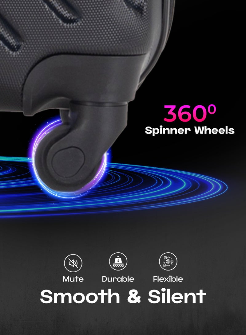 فيبتور طقم حقائب سفر بعجلات صلبة ABS مكون من 3 قطع ، عجلات دوارة مع قفل رقم 20/24/28 بوصة - Image 2