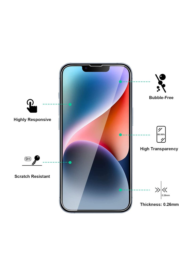 BORTONY Pack of 2 Screen Protector for iPhone 14 iPhone 14 Pro iPhone 13 iPhone 13 Pro 6.1 inch Anti-Scratch HD Clear Transparent 9H Hardness Tempered Glass - Image 5
