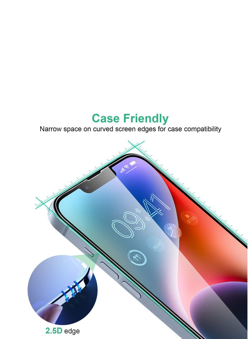 BORTONY Pack of 2 Screen Protector for iPhone 14 iPhone 14 Pro iPhone 13 iPhone 13 Pro 6.1 inch Anti-Scratch HD Clear Transparent 9H Hardness Tempered Glass - Image 4