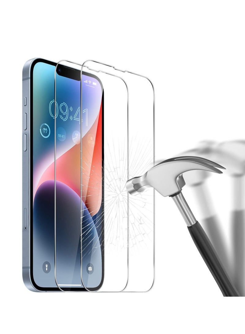 BORTONY Pack of 2 Screen Protector for iPhone 14 iPhone 14 Pro iPhone 13 iPhone 13 Pro 6.1 inch Anti-Scratch HD Clear Transparent 9H Hardness Tempered Glass - Image 3