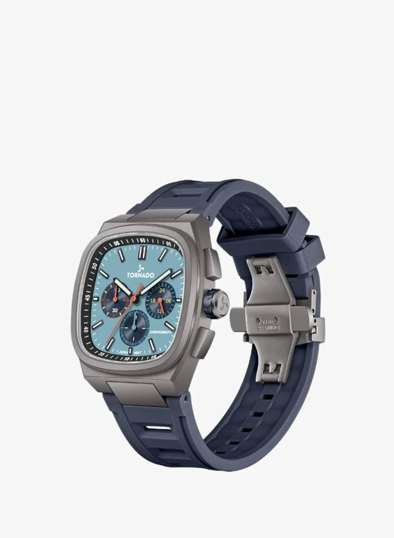 Tornado Men's Rubber Strap Chronograph Watch T26102-BRNL - 42mm mm