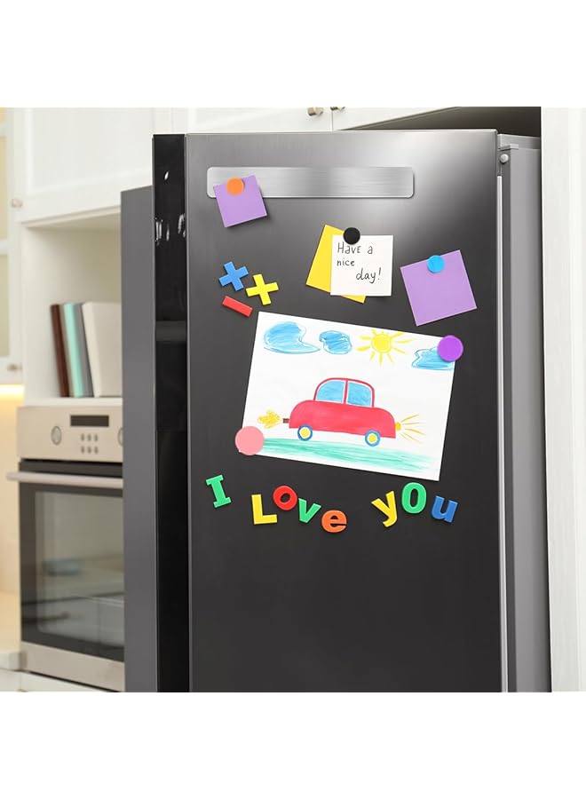 إيروريكس شرائط لوحة إعلانات مغناطيسية من الحديد المقاوم للصدأ، 5 قطع، شريط إعلانات معدني بدون إطار مع شريط لاصق، لوحة ملاحظات مغناطيسية مع 10 قطع زر مغناطيسي للمكتب والمنزل والمدرسة - Image 4