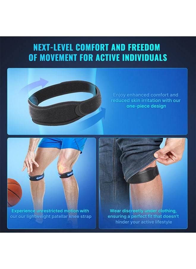 Knee Strap Patella Tendon Support: 2 Pack Knee Support Pain Relief for Man Women and Youth - All Sports Running Basketball Volleyball Football Hiking Tennis - Stabilizer for Runners Jumpers
