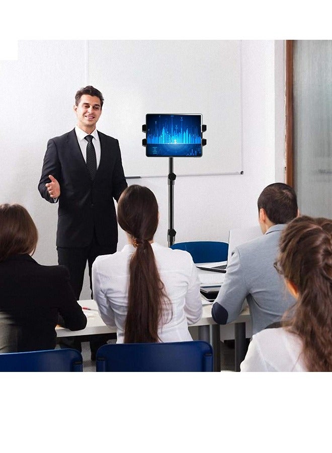 Tablet Tripod Stand Holder Adjustable Height Foldable Phone Holder Floor Tablet Cradle Bracket for 4.7-12.9 Inch iPhone 15 Pro Samsung Tab iPad Mini Galaxy - Image 3