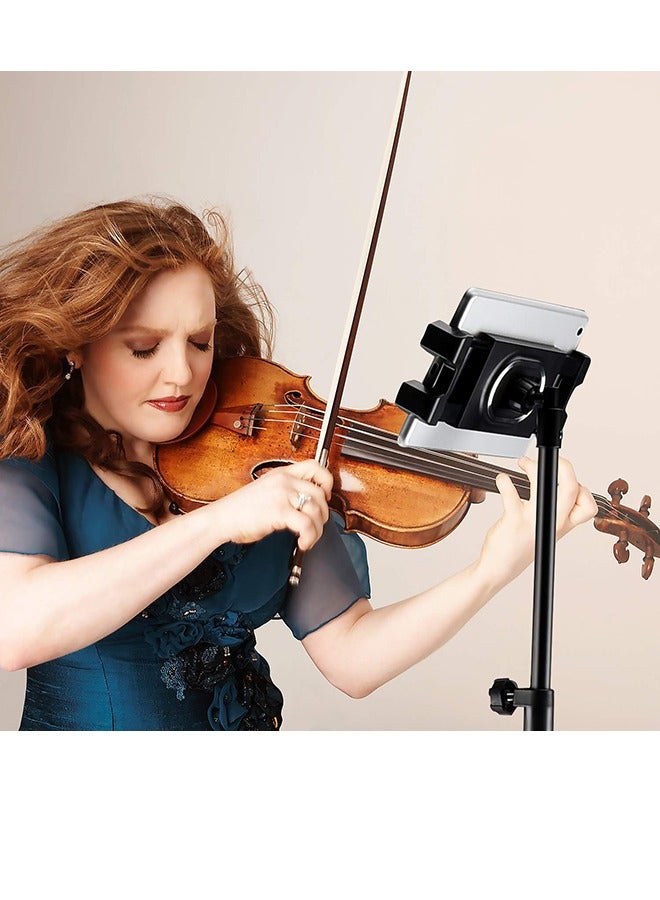 Tablet Tripod Stand Holder Adjustable Height Foldable Phone Holder Floor Tablet Cradle Bracket for 4.7-12.9 Inch iPhone 15 Pro Samsung Tab iPad Mini Galaxy - Image 4