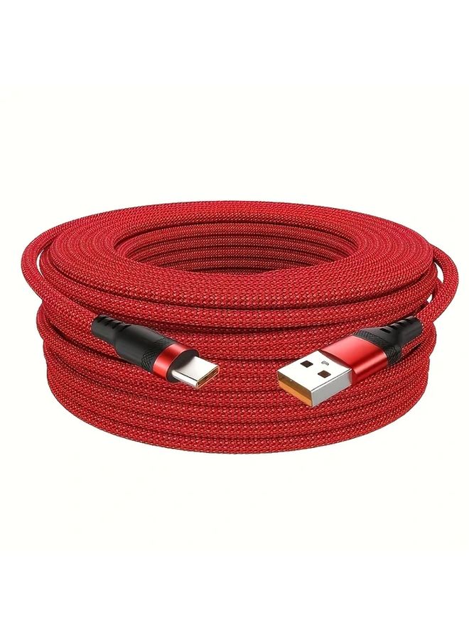 كابل USB-C مسطح مضفر من النايلون متين بطول 3 أمتار، شحن سريع 80 واط ومزامنة بيانات - Image 5