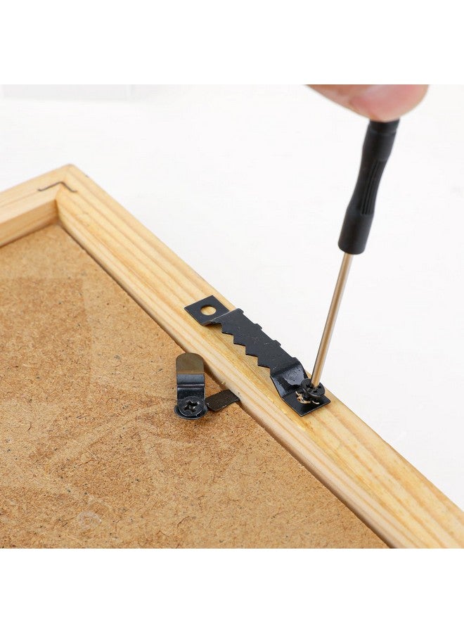 MAKABEE MAKABEE 251 Pcs Photo Frame Hanging Kit, Including 50 Pcs Sawtooth Picture Frame Hanging, 50 Pcs Triangle Ring Hanger, 150 Pcs Screws,1 Pcs Screwdriver for Hanging Pictures Photos Drawing  - Image 3
