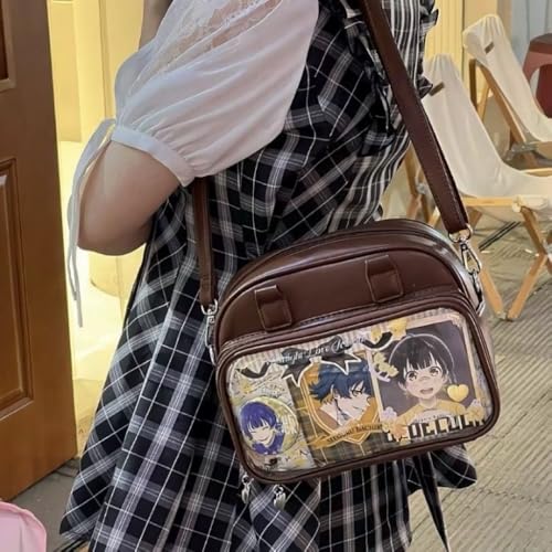 Vobomo Ita Bag Ita Backpack with Insert Big Capacity Single Shoulder Bag Crossbody Bag Y2k Handbag Commuter Bag (Brown) - Image 4