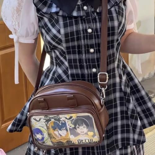 Vobomo Ita Bag Ita Backpack with Insert Big Capacity Single Shoulder Bag Crossbody Bag Y2k Handbag Commuter Bag (Brown) - Image 3
