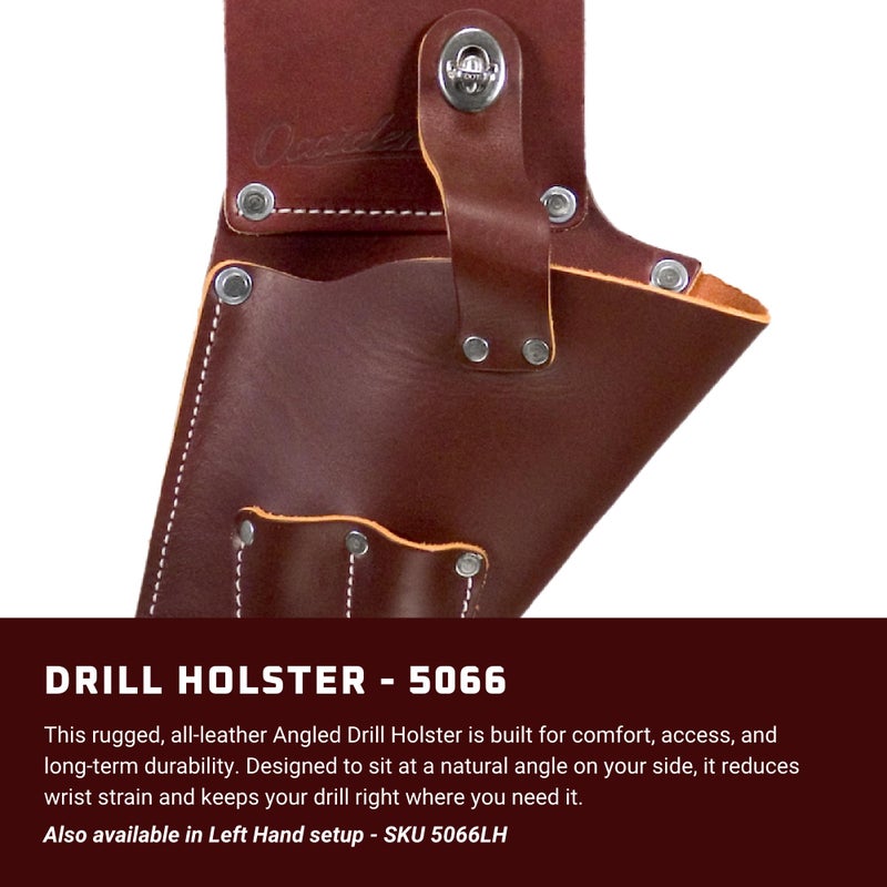 Occidental Leather Drill Holster - Right Hand - Fits Most Cordless Drills - 2 Bit Holders - Ergonomic Design - Made in USA - Image 2