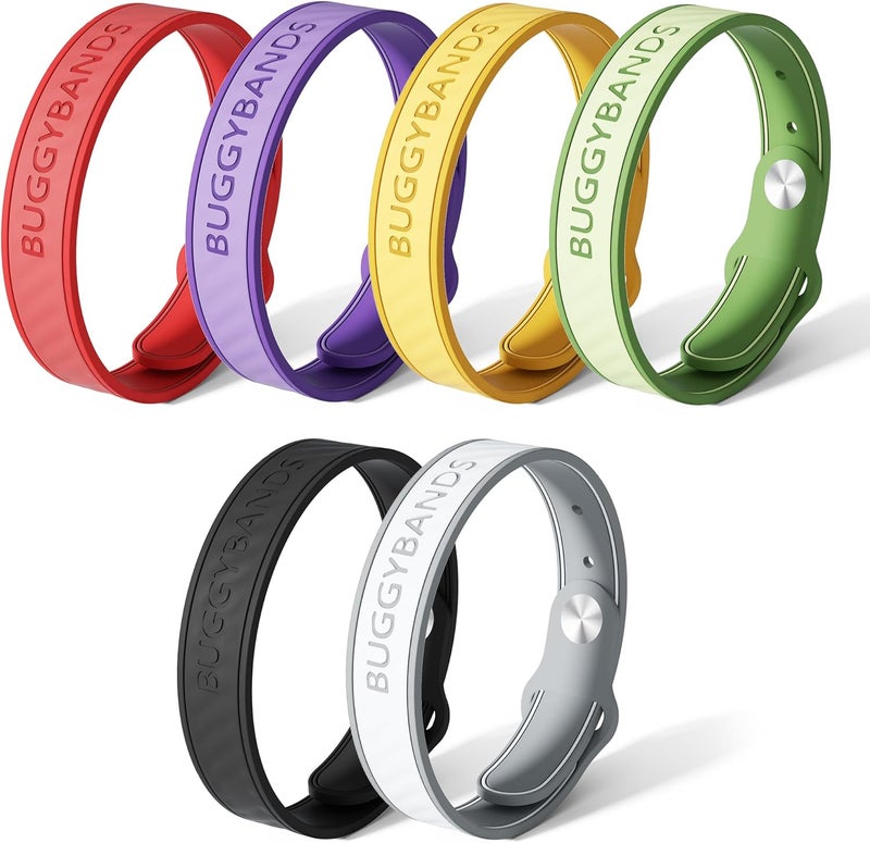 BuggyBands Mosquito Repellent Bracelets,12 Pack Silicone Mosquito Repellent Bands with DEET Free, Natural & Waterproof Bug Wristbands for Kids and Adults, Outdoor Traveling Protection
