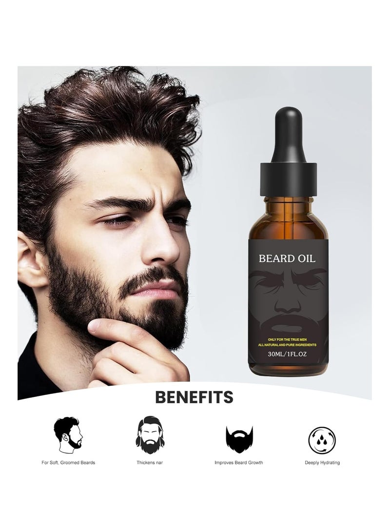 Beard OIL Pack of 2 Beard Oil, Pure Natural Beard Growth Oil, Beard Moisturizing Softener, Beard Growth Products for Patchy Beard, Fathers Day, Perfect Gifts for Men Husband Boyfriend Dad, with Green Tea Scent (30 ml) - Image 4