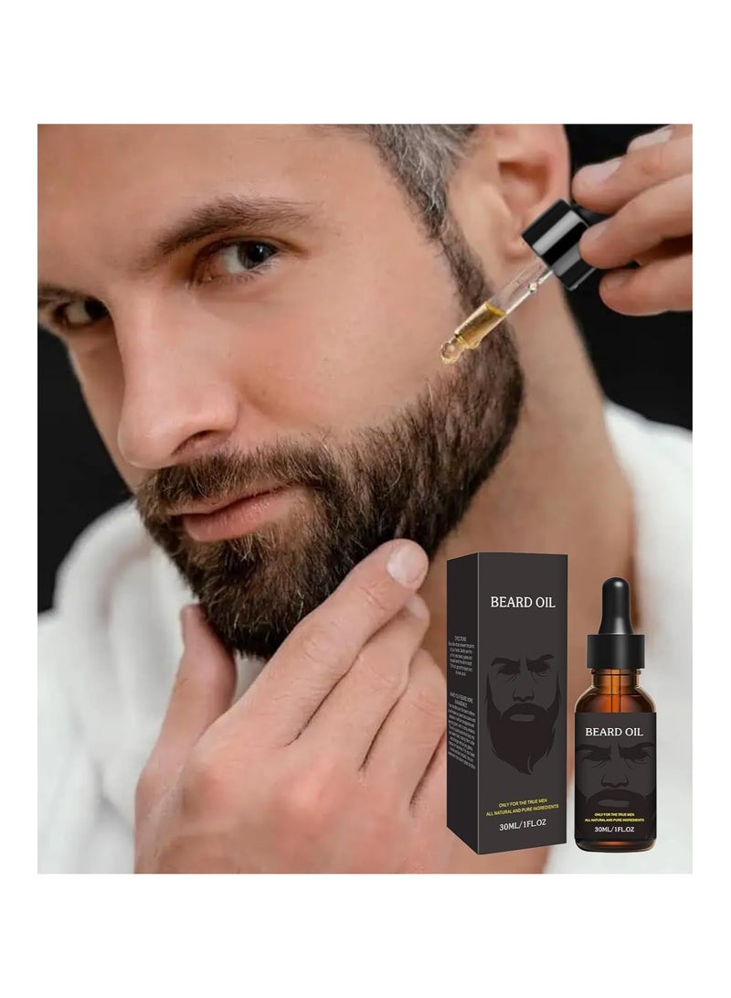 Beard OIL Pack of 2 Beard Oil, Pure Natural Beard Growth Oil, Beard Moisturizing Softener, Beard Growth Products for Patchy Beard, Fathers Day, Perfect Gifts for Men Husband Boyfriend Dad, with Green Tea Scent (30 ml) - Image 3