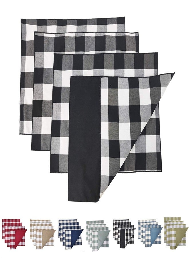 Fennco Styles Buffalo Check Double Layers Reversible Placemats 14" W x 20" L, Set of 4 - Handmade in USA - Red Plaid Table Mats for Everyday Use, Banquet, Holiday, Family Gathering, Special Occasion - Image 5