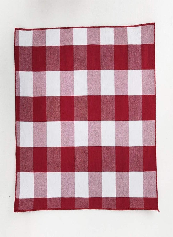 Fennco Styles Buffalo Check Double Layers Reversible Placemats 14" W x 20" L, Set of 4 - Handmade in USA - Red Plaid Table Mats for Everyday Use, Banquet, Holiday, Family Gathering, Special Occasion - Image 2