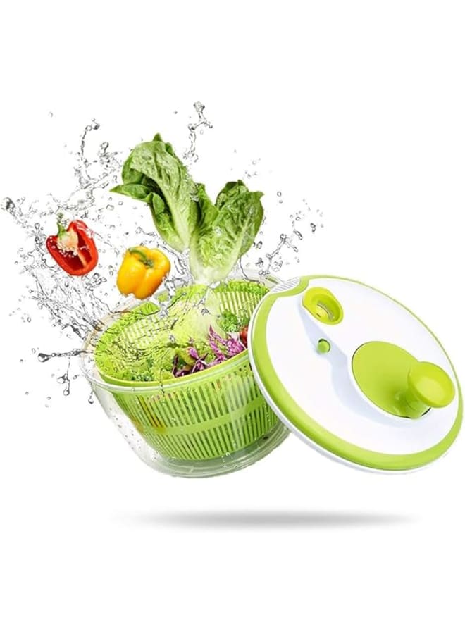 Angeer Salad Spinner For Vegetable Washer Lettuce Spinner 5L Easy To Use Salad Spinner Large With Rotary Handle (Green)