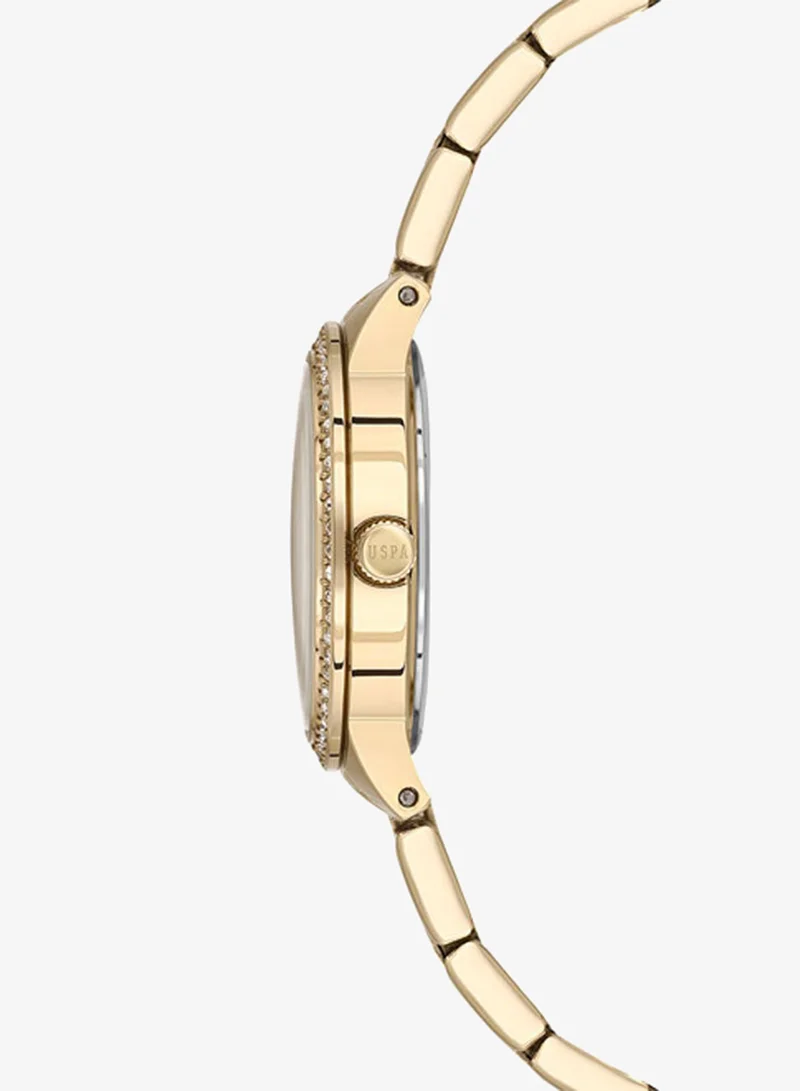 U.S. Polo Assn. New Stainless Steel Bracelet Quartz Analog Watch for Women, 30mm