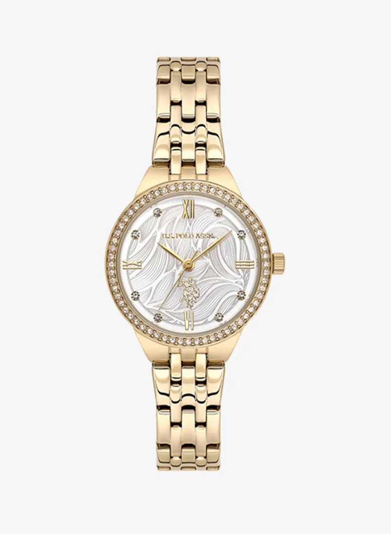 U.S. Polo Assn. New Stainless Steel Bracelet Quartz Analog Watch for Women, 30mm