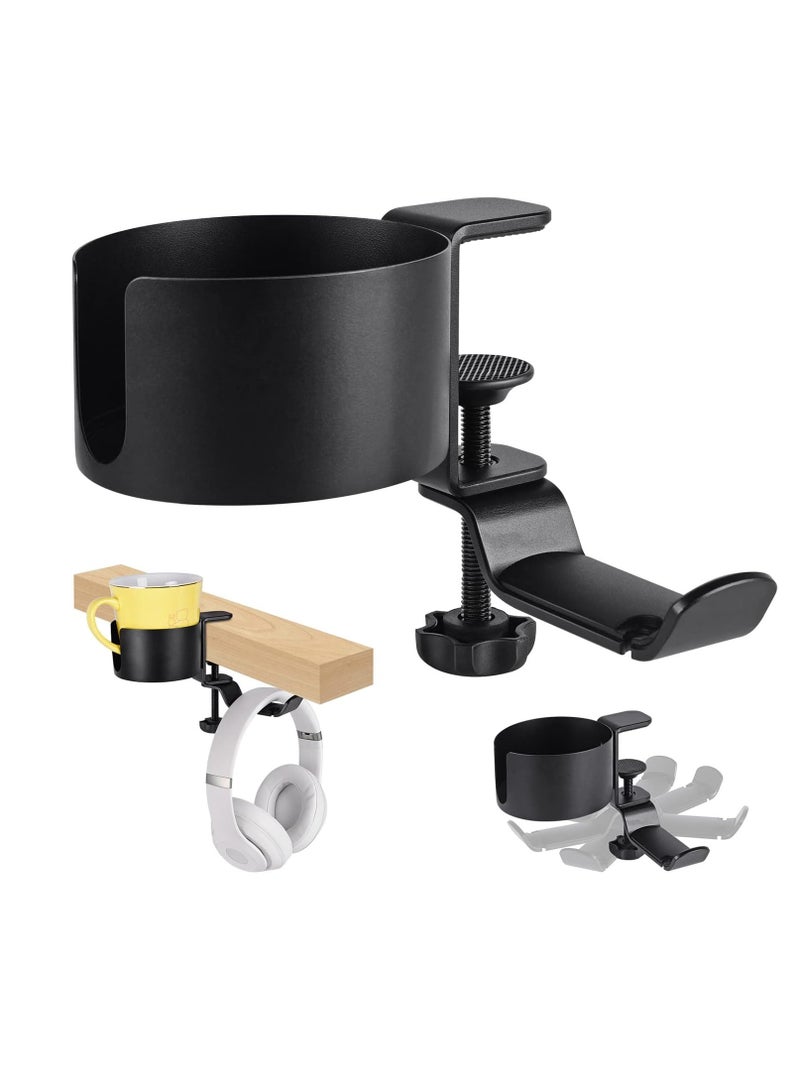 general Desktop cup holder, two-in-one, leak-proof, with earphone hook, suitable for desktop cup holder of coffee cups, water bottles, earphones, office desktop accessories - Image 1