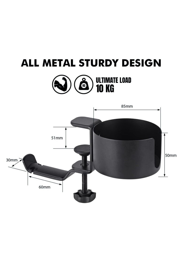 general Desktop cup holder, two-in-one, leak-proof, with earphone hook, suitable for desktop cup holder of coffee cups, water bottles, earphones, office desktop accessories - Image 2